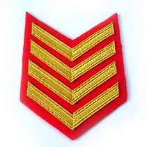 4 Bar Chevron Royal Marines Gold on Scarlet