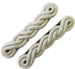 Backed Shoulder Cords Double Twist Mylar Silver