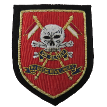 Queens royal lancers blazer badge DEATH OR GLORY (red)
