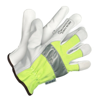 Delta Force Hi-Visibility Goatskin Grain Leather Driver's Gloves (12 Pairs/Box)