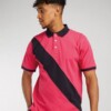 diagonal stripe pique polo shirt