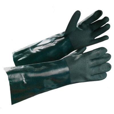 Forcefield 14" Premium PVC Coated Gauntlet, Chemical Resistant Gloves (12 Pairs/Box)