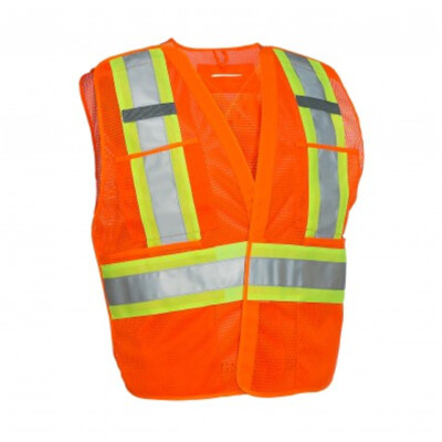 Forcefield 5-Point Tear-away Hi Vis Mesh Traffic Safety Vest