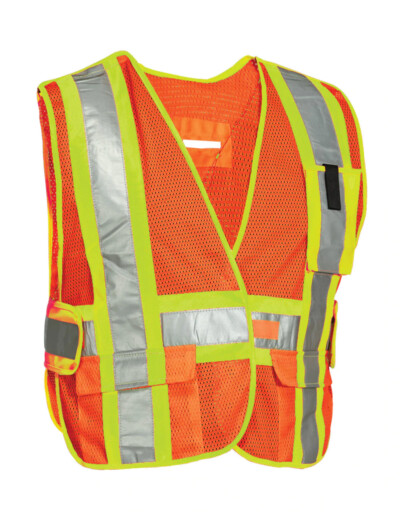 Forcefield 5-Point Tear-away Hi Vis Mesh Traffic Safety Vest - One-Size