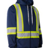 ForceField Deluxe Hi Vis Safety Hoodie with Segmented Reflective Tape and Detachable Hood