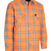 ForceField Hi Vis Orange Plaid Quilted Flannel Shirt Jacket forcefield hi vis orange plaid quilted flannel shirt jacket