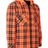 forcefield hi vis orange tartan plaid hooded sherpa lined flannel shirt