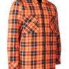 ForceField Hi Vis Orange Tartan Plaid Quilted Flannel Shirt Jacket with Front Zip forcefield hi vis orange tartan plaid quilted flannel shirt jacket with front