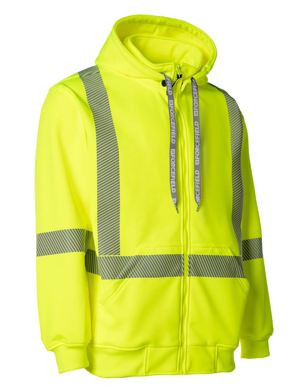 ForceField Hi Vis Safety Hoodie with Segmented Reflective Tape and Detachable Hood ForceField Hi Vis Safety Hoodie with Segmented Reflective Tape and Detachable Hood