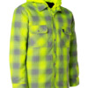 forcefield hi vis shadow plaid hooded quilt lined flannel shirt jacket