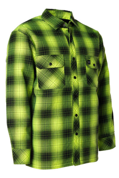ForceField Hi Vis Shadow Plaid Quilted Flannel Shirt Jacket