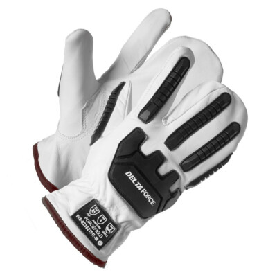 ForceField Leather Impact Winter One Finger Mitts with Cut and TPR Protection Glove (12 Pairs/Box)