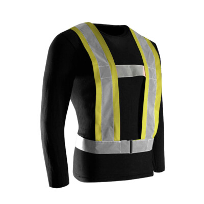 ForceField Lime CSA Tricot Traffic Sash with 4" Reflective Tape