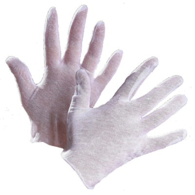 ForceField Lisle White Cotton Inspector's Slip On Gloves (12 Pairs/Box)