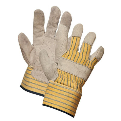Forcefield Premium Split Leather Double-Palm Gloves (12 Pairs/Box)