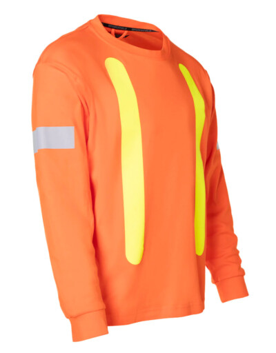 ForceField Safety Cotton Long Sleeve Tee With Reflective Arm Striping