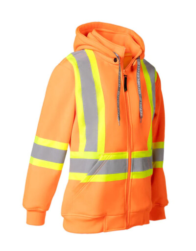 ForceField Women's Hi Vis Orange Safety Hoodie with Detachable Hood