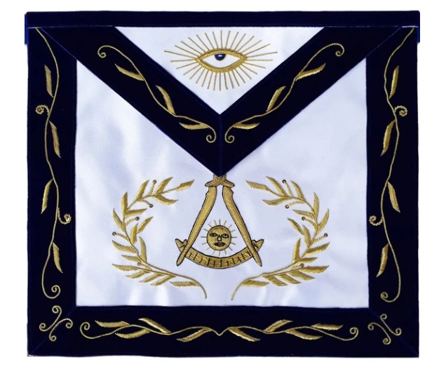 Masonic Blue Lodge Past Master Apron Bullion Hand Embroidered Masonic Blue Lodge Past Master Apron Bullion Hand Embroidered