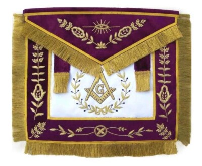 Masonic Grand Lodge Master Mason Apron Bullion Hand Embroidered