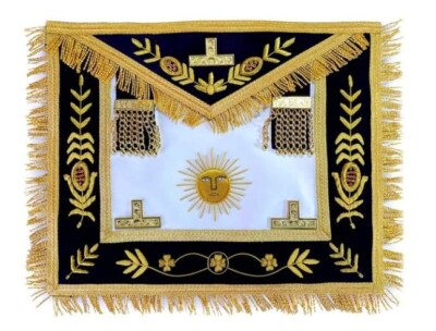 Masonic Grand Master Apron with Sun Bullion Hand Embroidery