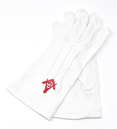 Masonic Regalia Cotton White Masonic Red G Square & Compass