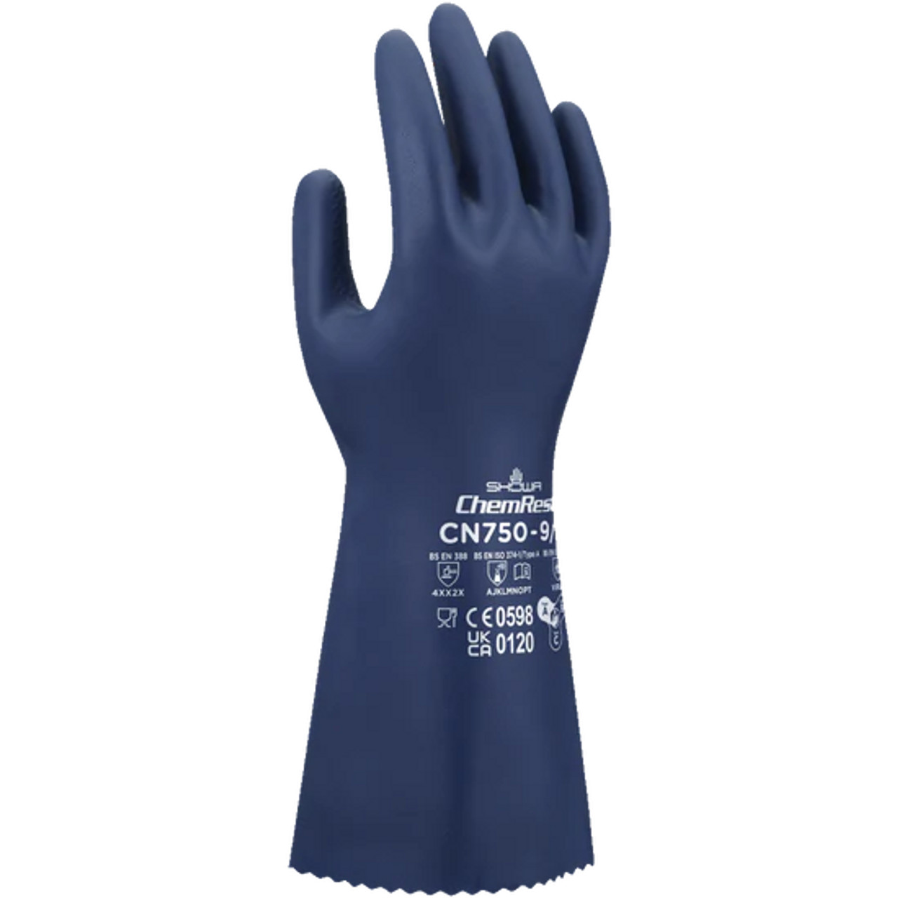 SHOWA Chemical-Resistant nitrile 18Mil Gloves - 2XL (12Packs/Box) SHOWA Chemical-Resistant nitrile 18Mil Gloves - 2XL (12Packs/Box)