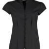 womens continental blouse mandarin collar cap sleeve tailored fit