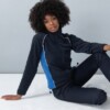 womens piped microfleece jacket